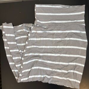 Promesa Gray and White Striped maxi skirt